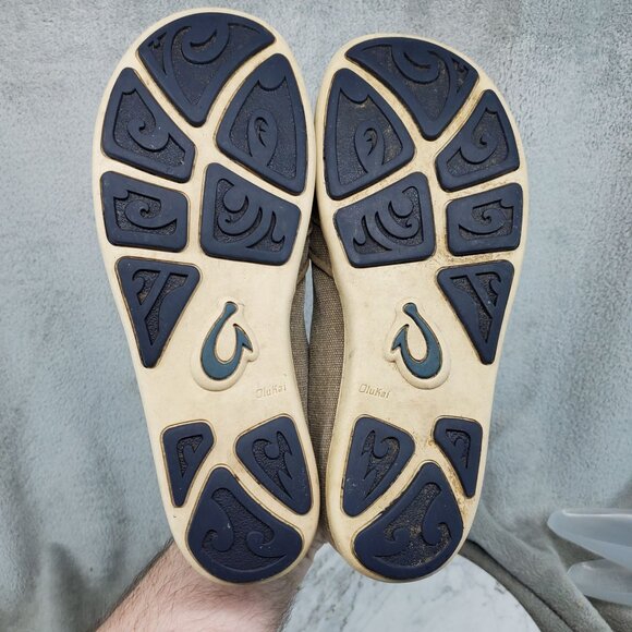 Olukai Shoes Boys Size 5 Brown Canvas Nohea Lole Slip On Sneakers *Read* - Picture 6 of 9